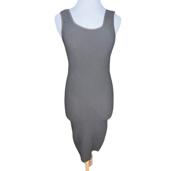 BCBGeneration GRAY PEBBLESTONE TANK BODYCON DRESS MINI SLEEVELESS SIZE XS/S NEW - Picture 2 of 11